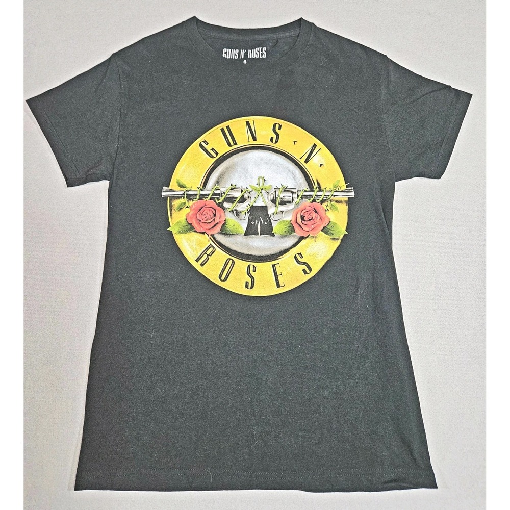 Guns N' Roses‎ Black Graphic T-Shirt, Roses Print, Size S, Original